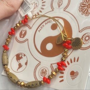 Alex and Ani Nectar Terra Beaded Bangle Gold Brand New With Tags